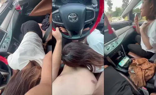 sex clip - Đang lái xe em lôi cu anh ra bú mút ngay cả cần số